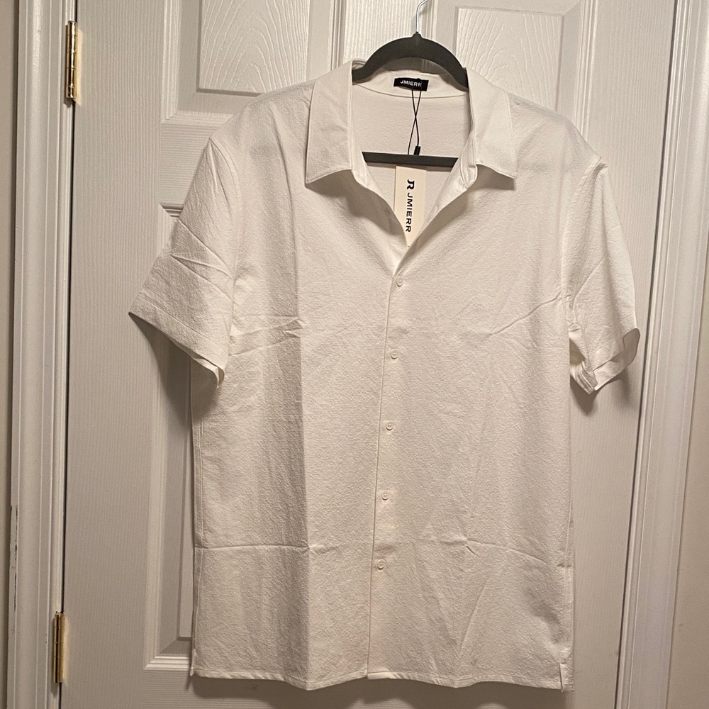 Jmierr Classic White Casual Button Down Shirt…size L